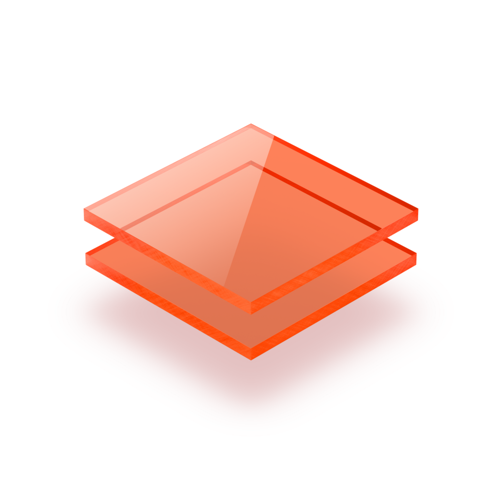 Orange fluoreszierend Acrylglas GS Platte